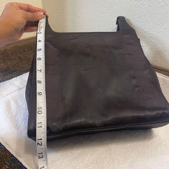 Vintage GUCCI Women's Bamboo Handle Hobo Satin Brown Shoulder Handbag - Picture 12 of 13